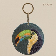 EMJOUR Double-Sided Embroidery Charm-Toucan | Birds Pet Souvenirs Gifts Key Rings Bags Accessories D
