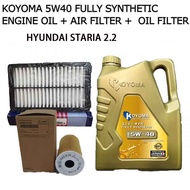 HYUNDAI STARIA 2.2 OIL FILTER + AIR FILTER + KOYOMA 5W40 FULLY SYNTHETIC ENGINE OIL