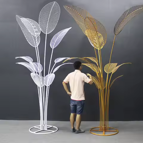 New Large Wedding Props Guide Wrought Iron Art Banana Tree Leaf Road Lead Outdoor Arrangemnet Scene 