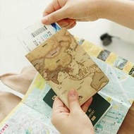 ♀高麗妹♀韓國 Indigo World Map Passport Case 皮革護照夾/機票.卡片收納夾(2款選)預購
