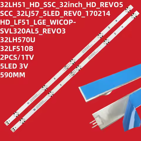 2Pcs/set 590mm LED Backlight Strip 32LH510B 32LF510B 32LH590U 32LH519U 32LH51HD 32LH516A SVL320AL5 3