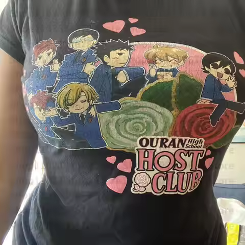 Y2k Japanese Style Animes Graphic Tee Round Neck Short Sleeve T Shirts Streetwear Y2k Women Clothes 