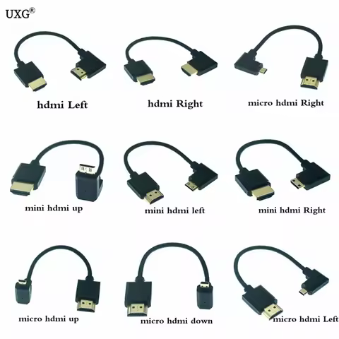 15CM OD 3.0mm Super Soft Micro HDMI-compatible & Mini HDTV-2.0 Male Thin Short Cable 2k 4k Hd @60hz 
