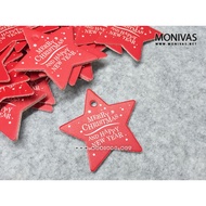 Red Christmas Star Gift Tags DIY Present Message Card Labels (10pcs)
