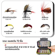 Fly Fishing Flies Kit 24-100 ชิ้น Fly Fishing เหยื่อบินประดิษฐ์เหยื่อแห้ง/แมลงวันเปียก Streamers Fly