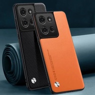 Luxury PU Leather Case For Motorola Moto G75 Back Cover Matte Silicone Shockproof Full Protection Ph