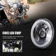 DOT Motorcycle 5-3/4 5.75 Inch White Halo DRL LED Headlight for Sportster Roadster 883 1200 Forty So