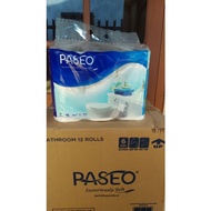 Paseo bathroom roll 3 ply 12 rolls 300 sheets paseo toilet tissue 1 box contains 4 pax