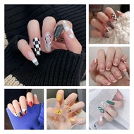 24pcs/Set Fashion nails, fake nails, acrylic type, French style,free jelly glue