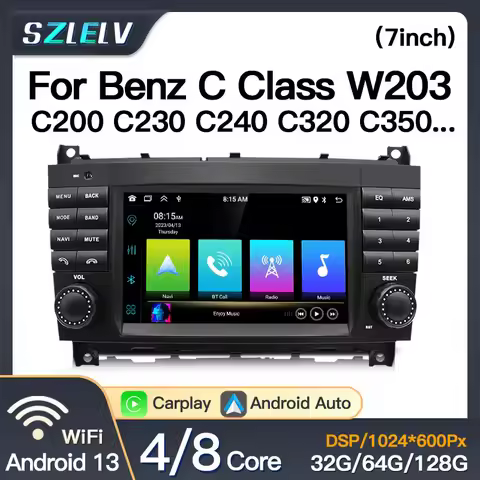 7'' For Mercedes Benz C-Class W203 CLC W203 2004-2007 Screen Android 13 Car Radio Multimedia Player 