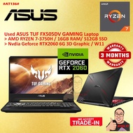 #AT136 USED ASUS TUF Gaming Laptop FX50DV AMD R7 RYZEN 7-3750H 16GB 512GB SSD NVIDIA GEFORCE RTX2060