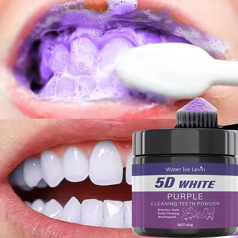 Purple Tooth Cleaning Powder - Sulfate-Free, Deep Cleaning and Polishing, Whitens Teeth in 5 Days, P