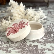 40710-典雅古董Crown Devon 花飾瓷器收納盒