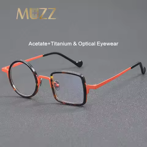 IP Titanium Man Glasses Square+Round Trendy Optical Eyeglass Frame Myopia Hyperopia Prescription Eye