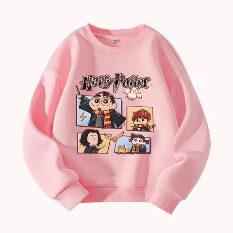 Kids Crew Neck Sweatshirt Y2K KPOP Style Crayon Shin - chan Cosplay Mario Cartoon Printed Casual Chi