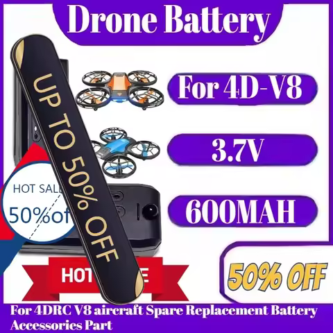 3.7V 600MAH 4DRC V8 Drone Battery For 4D-V8 Quadcopter V8 RC aircraft Spare Replacement Battery Acce