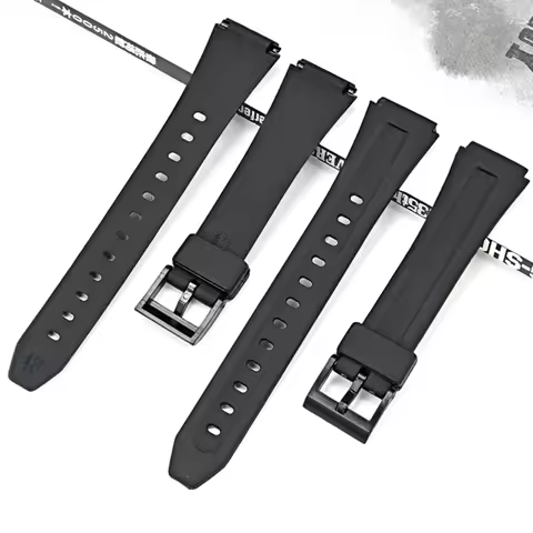 Rubber Strap for Casio F-201W F-201WA DB-36 WS-300 Men Sport Waterproof Black Resin Replace Bracelet