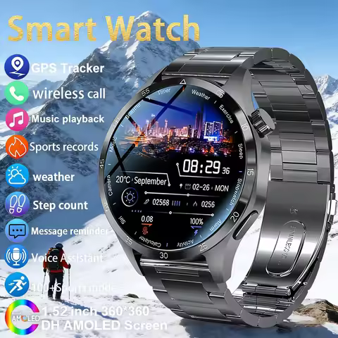 Original GPS Smart Watch Men 360*360 AMOLED Screen Heart Rate Bluetooth Call IP68 Waterproof Man Sma