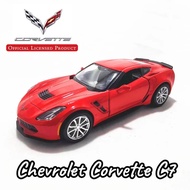 1:36 Model Kereta Chevrolet Corvette C7 C6R Skala Logam Diecast Replika Rumah Pejabat Miniatur Seni 
