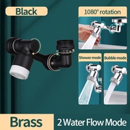 1080° Rotatable Anti-Splash Faucet Aerator Black Bathroom Faucets Water Saving Tap Sprayer Kitchen W