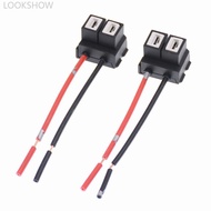 LOOKSHOW 2Pcs H7 LED Headlight Socket Adapter Wiring Harness Sockets Car Wire Connector Cable Plug F