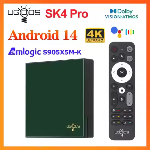 UGOOS SK4 Pro Amlogic S905X5M-K TV BOX Android 14 LPDDR4 4G64G Dolby Vison DTS Dolby Audio AI-SR AV1
