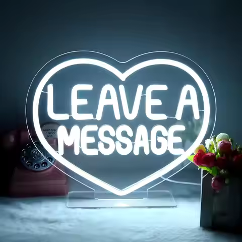 Leave a Message Neon Sign Guestbook LED Neon Light Sign for Wedding Shop Party Reception Backdrop Ta