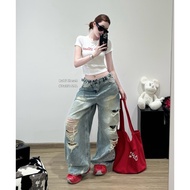 Ripped jeans with many waistbands and loose form QCL1 (7a331)