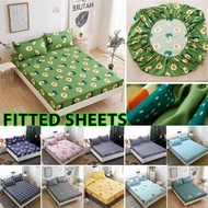 Bestenrose Premium Fitted Printing Bedsheet Non-slip fixed bed cover Single/Queen/King Size/120*200cm/150*200cm/180*200cm Suitable mattress(Depth)  5-23cm