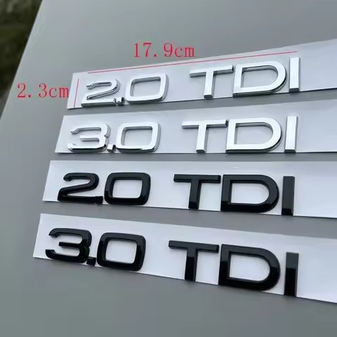 Audi 3D ABS 2.0 3.0 TDI Letters Logo Badge Emblem Decals Sticker For Audi A3 A4 A6 A8 A5 Q3 Q5 Q7 Q2