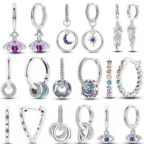 Original Design 925 Sterling Silver Luminous Firefly Pendant Earrings For Women's Luxurious Wedding 