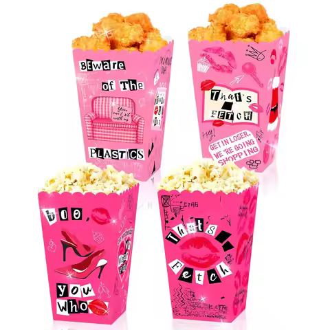 RGT Mean Girl Popcorn Boxes Mean Girl Birthday Party Decoration Popcorn Boxes for Wedding Bridal Sho