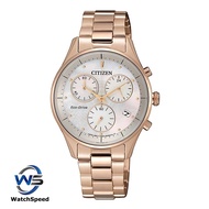 Citizen Eco-Drive FB1442-86D Chandler Chronograph Mother of Pearl  Silver Dial Rose Gold Stainless Steel Ladies / Womens Watch
