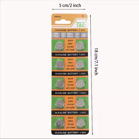 2PCS-50PCS 1.55V AG10 LR1130 SR54 389 189 SR1130 D189 LR54 Button Batteries G10A SR1130SW Cell Coin 