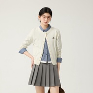 BY IHAPPY | เสื้อสเวตเตอร์วูลคอปกสั้นปุ่ม