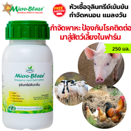 Micro-Blaze ฟาร์ม 250 มล. จุลินทรีย์กำจัดกลิ่นเหม็นแบบเร่งด่วน ดับกลิ่นขี้หมู ขี้ไก่ ขี้วัว ขี้นก ลด