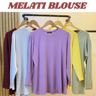 MELATI BLOUSE KNITTED COTTON IRONLESS Baju Blouse Casual Cotton Murah Kain Lembut Perempuan Wanita