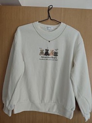 Global Work 熊熊印花米白色圓領衛衣 (有瑕疵)