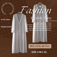 OUTER GAMIS/ LUARAN GAMIS/ CARDIGAN/ GAMIS KANCING DEPAN BAHAN SIFON CERUTY HIASAN DEPAN RENDA