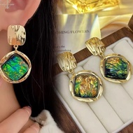 1/2/3Pairs Women Fashion Vintage Earrings - Trendy Gradient Green Square Pendants - Elegant Retro Je