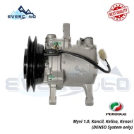 HIGH QUALITY Perodua Kancil/ Kelisa/ Kenari/ Myvi 1.0 DENSO SYSTEM Aircond Compressor RECOND (OEM QUALITY)