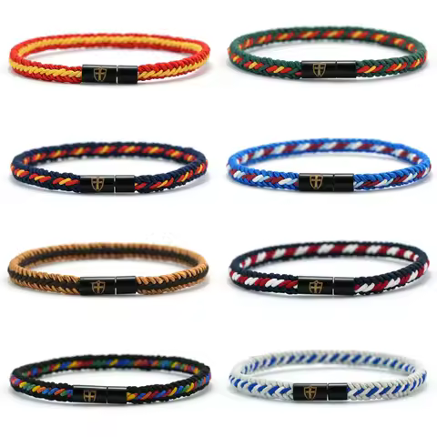 Fashion Cross Shield Ethnic Braided Rope Bracelet Unsiex Handmade 9 Colors Options Luck Wish Braslet