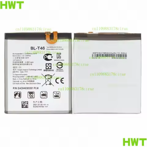 2PCS Battery Replacement for LG V60 ThinQ 5G (BL-T46) 3.87 V
