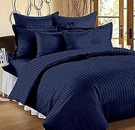 ZurZac Cotton Bedsheets for Double Bed Queen Size with 2 Pillow Cover Set 90 x 100 inch 250 TC Strip