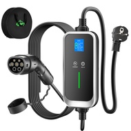 แผงสีดำที่ชาร์จแบตในรถ EV 6เมตร16A EU J Series แบบพกพาชนิดที่2เครื่องชาร์จไฟฟ้าในรถยนต์