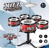 Children Drum Set  Kids Jazz Musical Educational Instrument Toy 5 Drums Small Stool for Boys Girl