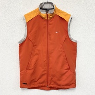 NIKE 全拉鍊背心，Swoosh 標誌，橙色，L 碼，古著。
