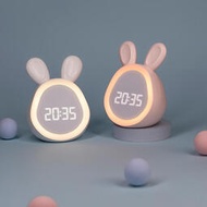 小型迷你圓圓兔萌兔鬧鐘氛圍小夜燈智能學生小程序手機充電鬧鐘