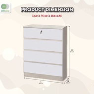 Laci Bajupakaian/Murah Kabinet/Bilik Tidur FREE SHIPPING (Offerš„)Chest Drawer 4 Layers (DIY Easy Ins