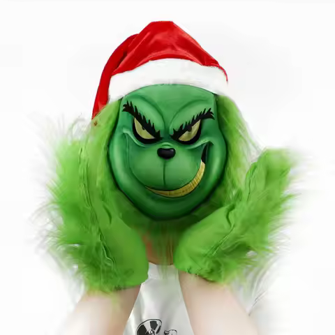 EVA Grinches Mask Christmas Green Monster Mask Cartoon Costume Christmas Internet Celebrity Green Lo